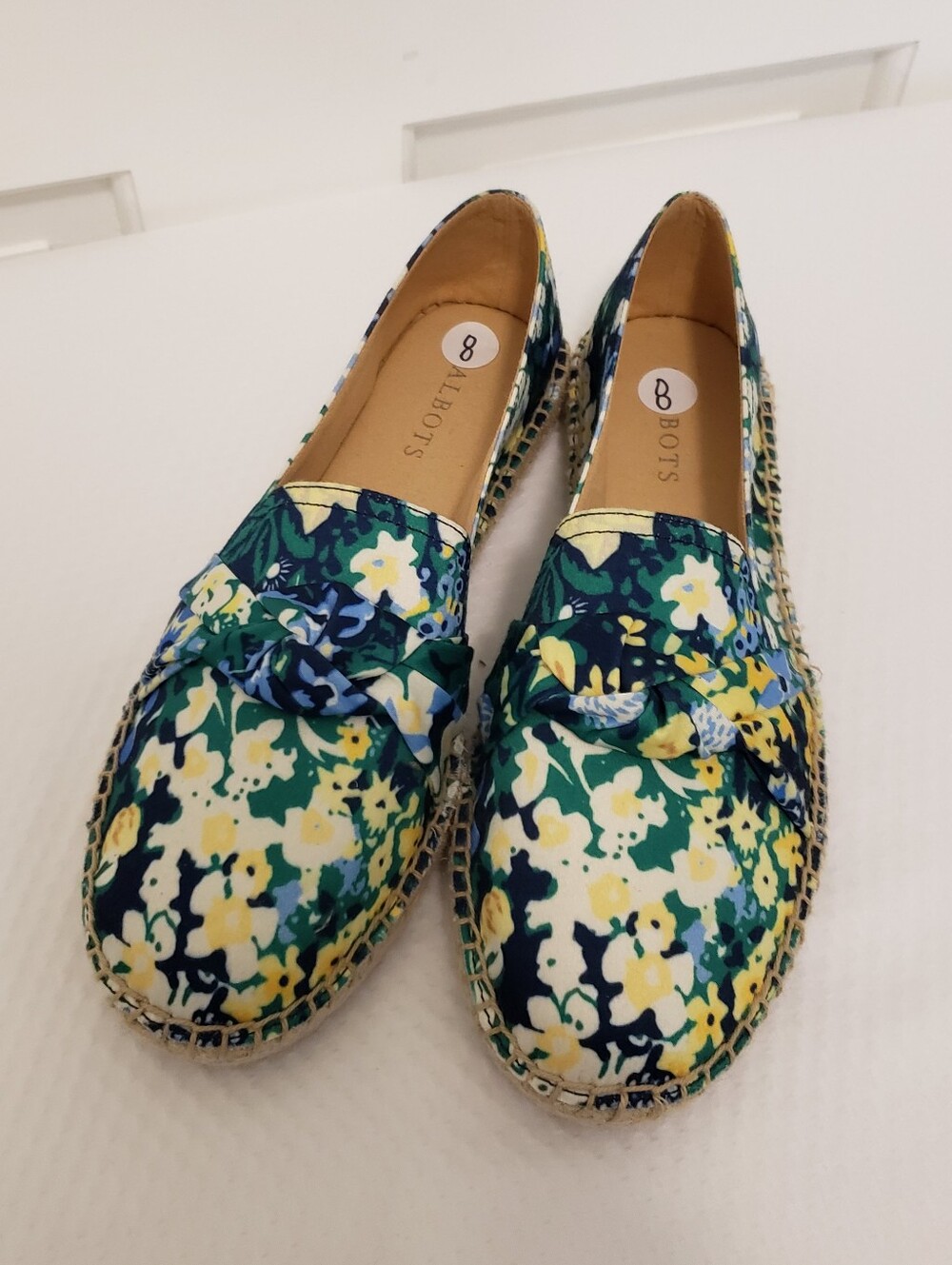 EUC Talbots Izzy Knot Detail Espadrille In Butterfly Garden Sateen Size 8